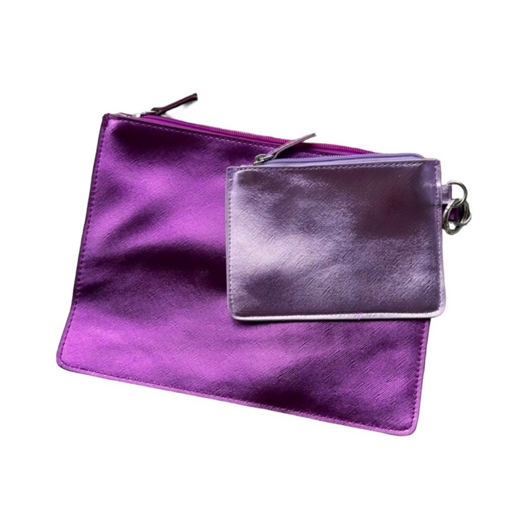 || NEW || Lord & Taylor Set of Two Metallic Purple Women’s Clutch Bag